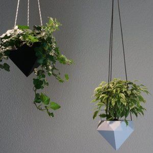 Three modern hanging planters